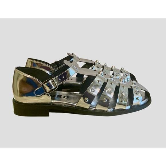 Sandro Studded Fisherman Sandals - Silver - Picture 5 of 10